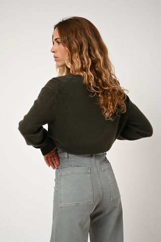 Pull Gardoria 100% cachemire - Col en V - Kaki