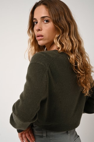 Pull Gardoria 100% cachemire - Col en V - Kaki