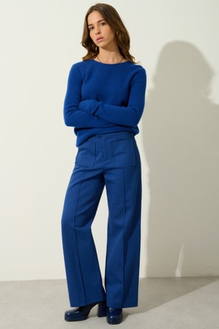 Pull Ivy 100% cachemire, 4 fils - Col rond - Bleu