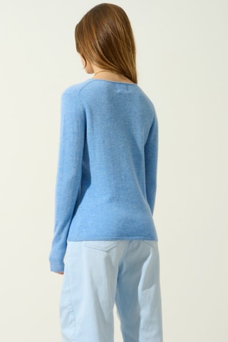 Pull Galise 100% cachemire, 2 fils - Col en V - Bleu