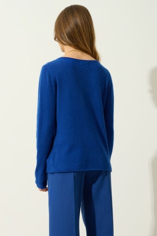 Pull Criou 100% cachemire, 2 fils - Col bateau - Bleu