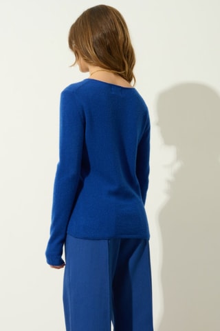 Pull Epéna 100% cachemire, 2 fils - Col rond - Bleu