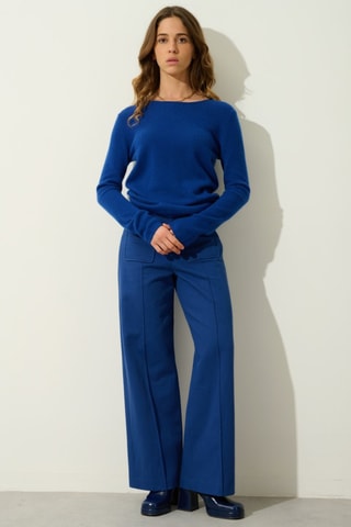 Pull Epéna 100% cachemire, 2 fils - Col rond - Bleu