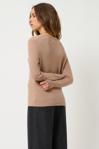 Pull Galise 100% cachemire, 2 fils - Col en V - Camel