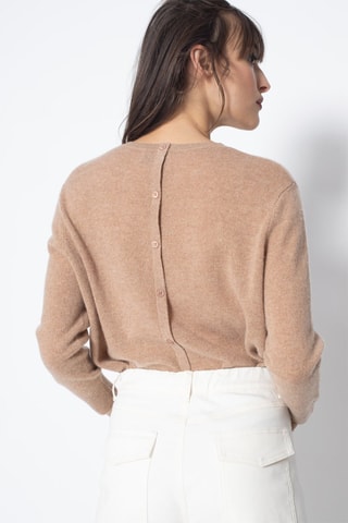 Pull Estaris 100% cachemire, 2 fils - Col rond - Doré rose