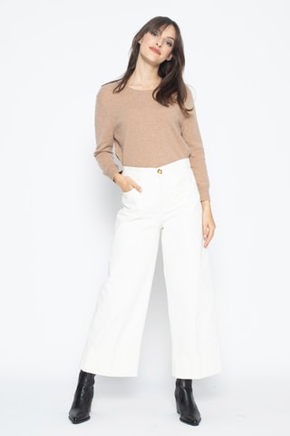 Pull Estaris 100% cachemire, 2 fils - Col rond - Doré rose