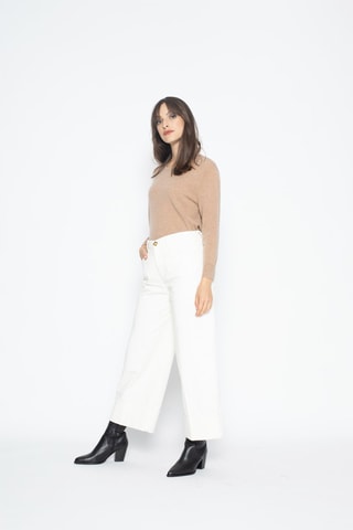 Pull Estaris 100% cachemire, 2 fils - Col rond - Doré rose