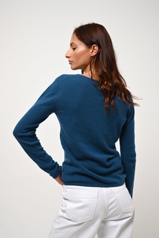 Pull Epéna 100% cachemire - Col rond - Bleu