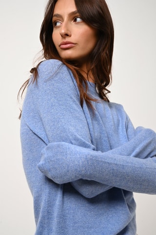 Pull Ecrin 100% cachemire - Col rond - Bleu ciel