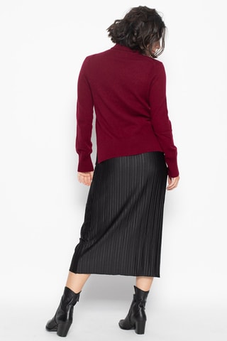 Pull Fornet 100% cachemire, 2 fils - Col montant - Bordeaux