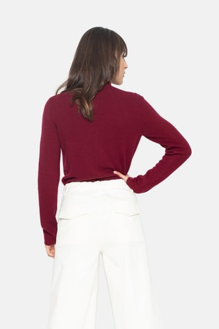 Pull Bise 100% cachemire, 2 fils - Col montant - Bordeaux