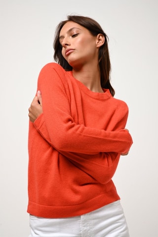 Pull Ecrin 100% cachemire - Col rond - Orange