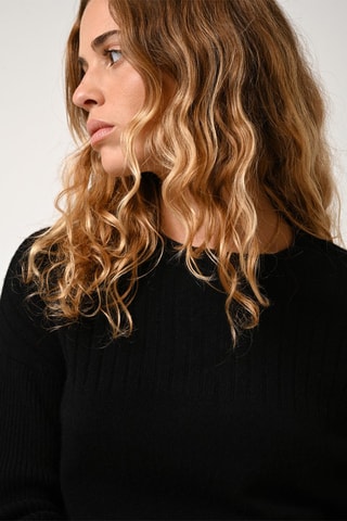 Pull Daria 100% cachemire, 2 fils - Col rond - Noir