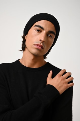 Pull Aiglière 100% cachemire, 2 fils - Col rond - Noir