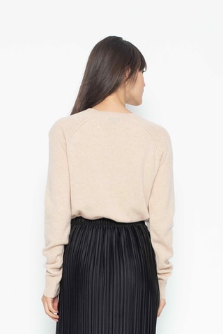 Pull Etret 100% cachemire, 2 fils - Col rond - Beige