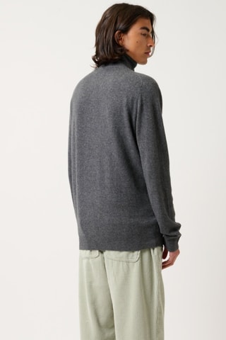 Pull camionneur Noemie 100% cachemire - Col montant - Anthracite chiné