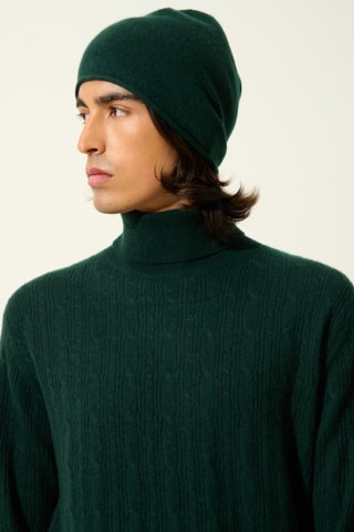Pull torsadé Kona 100% cachemire - Col montant - Cyprès