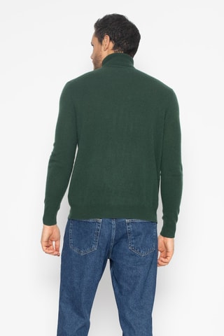 Pull Bange 100% cachemire, 2 fils - Col montant - Vert émeraude