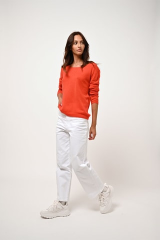 Pull Lanfon 100% cachemire, 2 fils - Encolure bateau - Orange