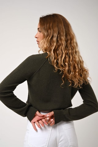 Pull Etret 100% cachemire - Col rond - Kaki
