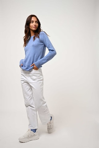 Pull Etret 100% cachemire - Col rond - Bleu ciel