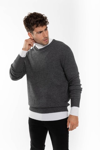 Pull Victo 100% cachemire, 4 fils - Col rond - Anthracite chiné