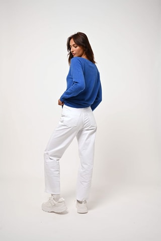 Pull Giusalet 100% cachemire - Col en V - Bleu électrique