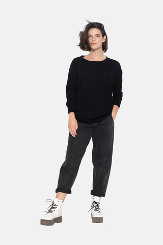 Pull Goléon 100% cachemire, 2 fils - Col rond - Noir