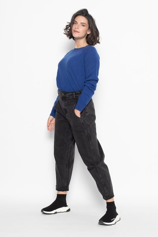 Pull Etret 100% cachemire, 2 fils - Col rond - Bleu cobalt