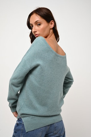 Pull Faraut 100% cachemire - Col rond - Vert chiné