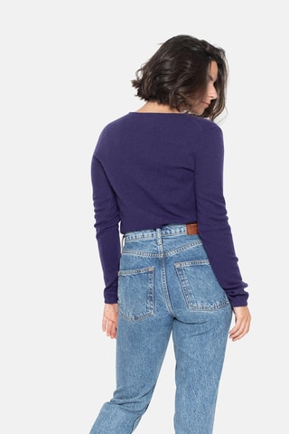 Pull Galise 100% cachemire, 2 fils - Col en V - Violet