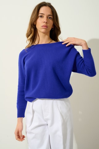 Pull Goléon 100% cachemire - Col rond - Indigo