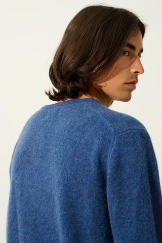 Pull Victo 100% cachemire, 4 fils - Col rond - Océan chiné