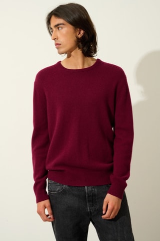 Pull Victo 100% cachemire, 4 fils - Col rond - Bordeaux