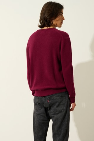 Pull Victo 100% cachemire, 4 fils - Col rond - Bordeaux