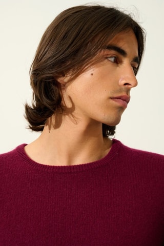Pull Victo 100% cachemire, 4 fils - Col rond - Bordeaux