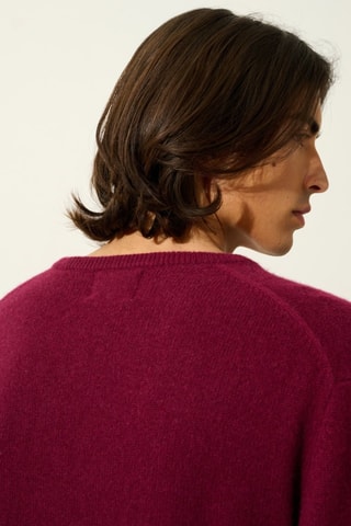 Pull Victo 100% cachemire, 4 fils - Col rond - Bordeaux
