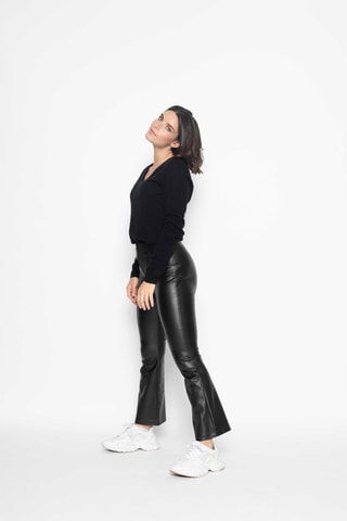 Pull Galise 100% cachemire, 2 fils - Col en V - Noir