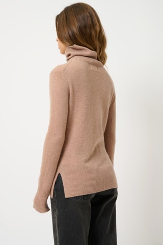 Pull Fornet 100% cachemire, 2 fils - Col montant - Camel