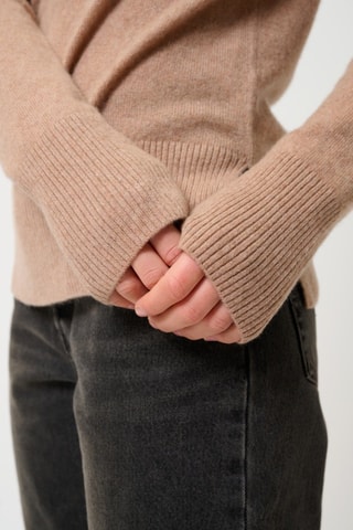 Pull Fornet 100% cachemire, 2 fils - Col montant - Camel