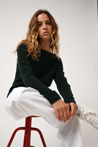 Pull Criou 100% cachemire - Encolure bateau - Cyprès