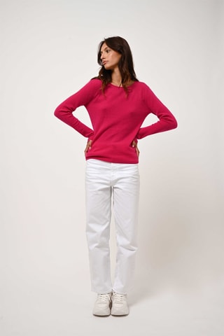 Pull Epéna 100% cachemire - Col rond - Fuchsia