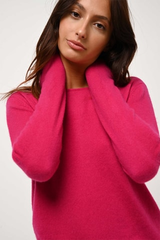 Pull Epéna 100% cachemire - Col rond - Fuchsia