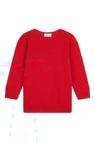 Pull Estaris 100% cachemire, 2 fils - Col rond - Rouge