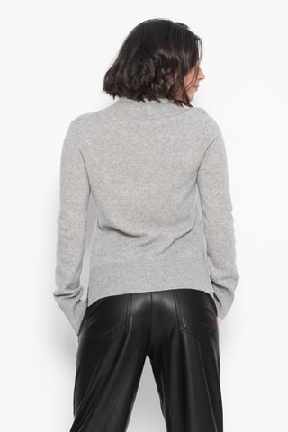 Pull Fornet 100% cachemire, 2 fils - Col montant - Gris clair chiné