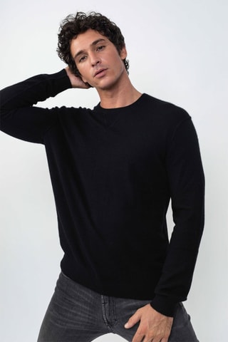 Pull Nolan 100% cachemire, 2 fils - Col rond - Noir