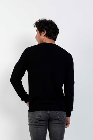 Pull Nolan 100% cachemire, 2 fils - Col rond - Noir