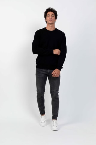 Pull Nolan 100% cachemire, 2 fils - Col rond - Noir