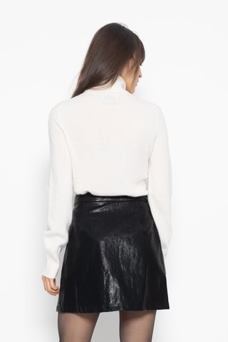 Pull Fornet 100% cachemire, 2 fils - Col montant - Blanc