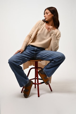 Pull Lanfon 100% cachemire, 2 fils - Encolure bateau - Sable